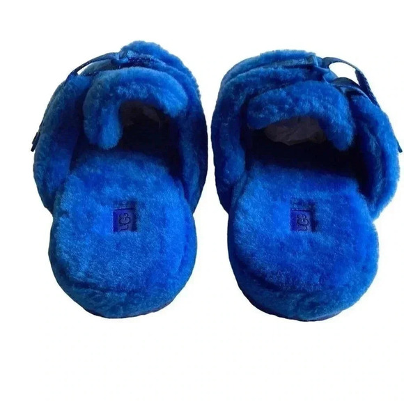 UGG 1118150 Mens 11 Soft Fluff It Slide Slip On Casual Slipper Shoes Blue NEW - Picture 5 of 8
